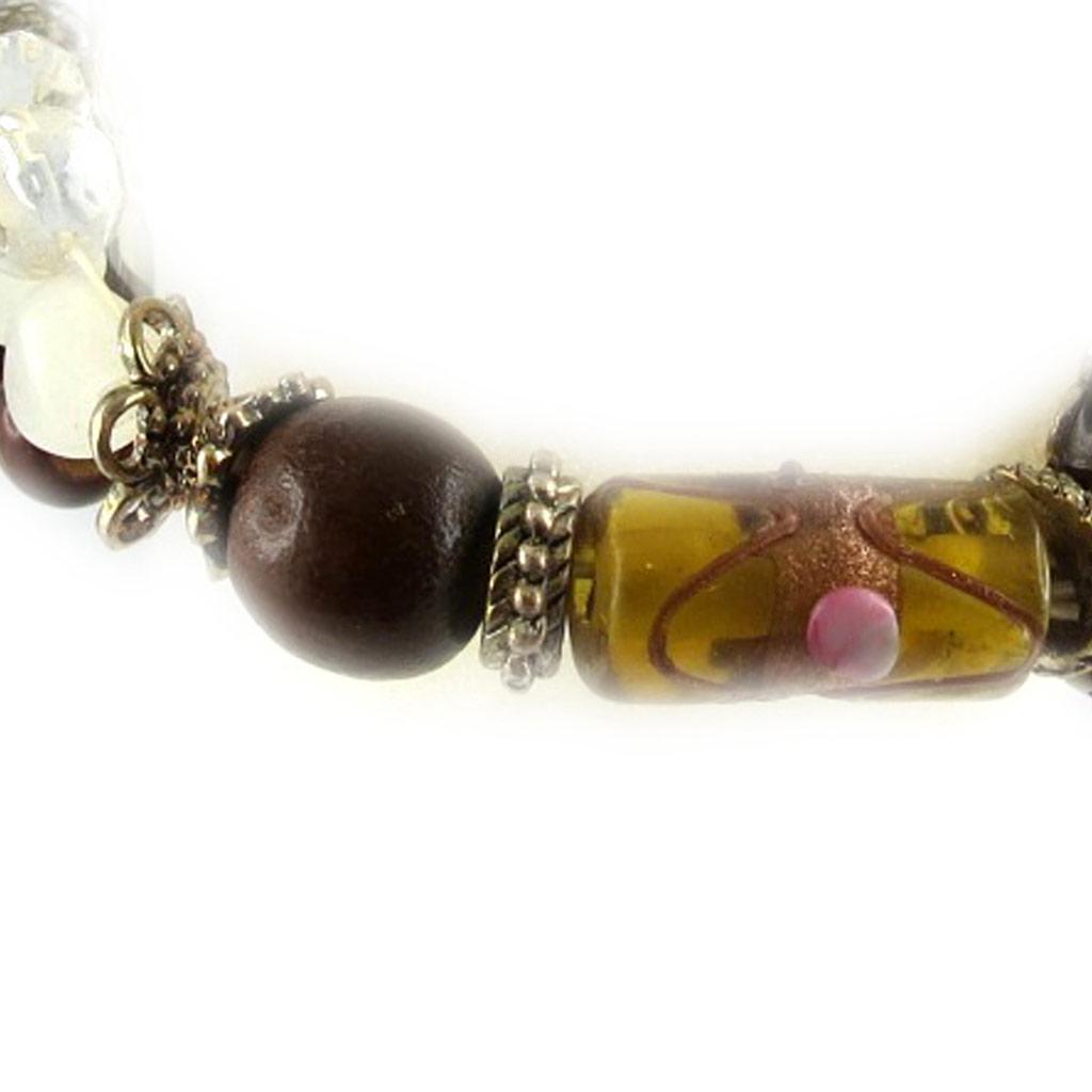 Les Trésors De Lily [E0467] - Brown Beige 'Douchka' Designer Bracelet