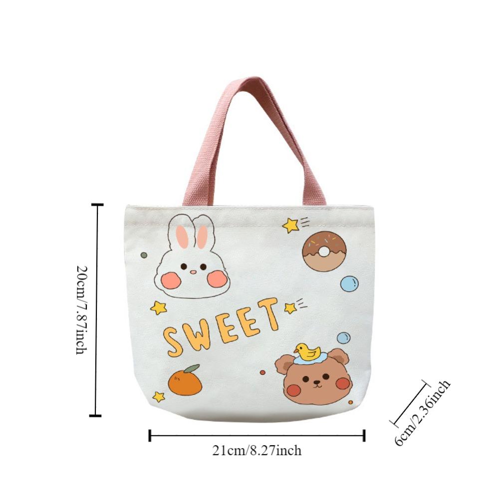 Холщовая сумка для покупок, милая мультяшная, милая студенческая сумка, новая рабочая маленькая сумка для переноски
