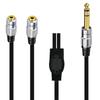 Dual- 3.5mm 1/8" TRS Stereo Female To 1/4 Inch 6.35mm Male Mono Male Y Splitter Cable 5ft/1.5m