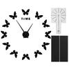 Large Wall Sticker Clock Butterfly Shape Innovation DIY Modern Art Living Room DecorationBlack