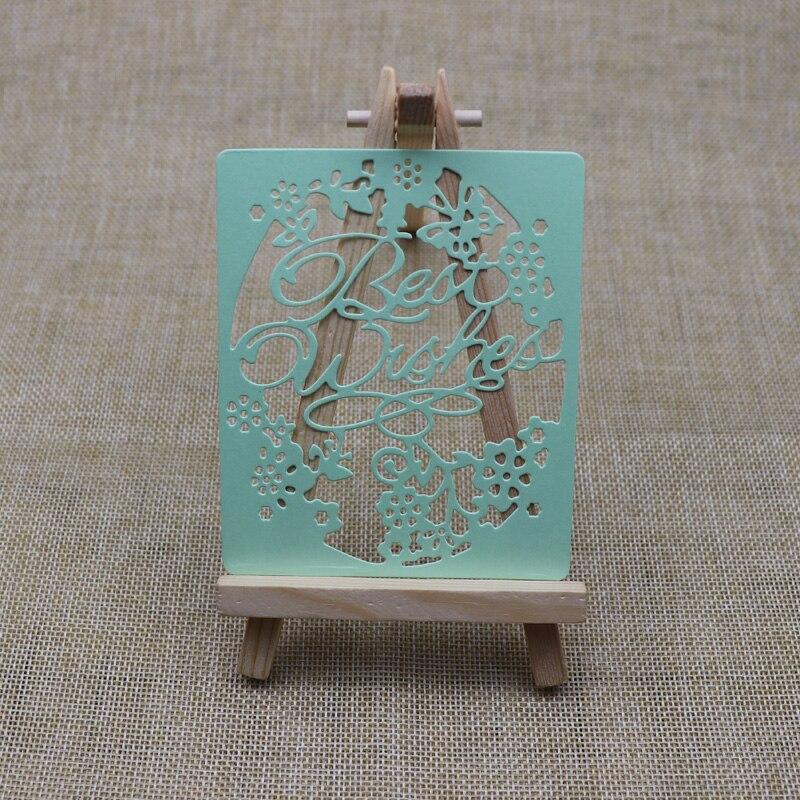 Металлические штампы для резки, вырубные формы, наилучшие пожелания, прямоугольное украшение, трафарет для скрапбукинга и бумаги