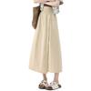 Women Cargo Pants Elastic High Waist Wide-Leg Skirt Pants with Pockets