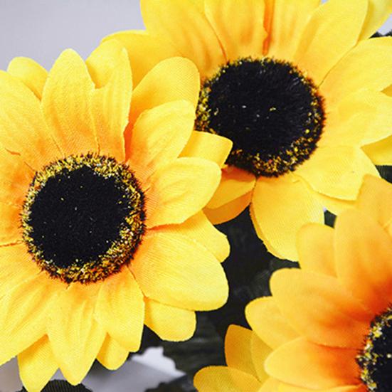 1 букет 7 головок искусственный подсолнух цветы из искусственного шелка домашний свадебный декор