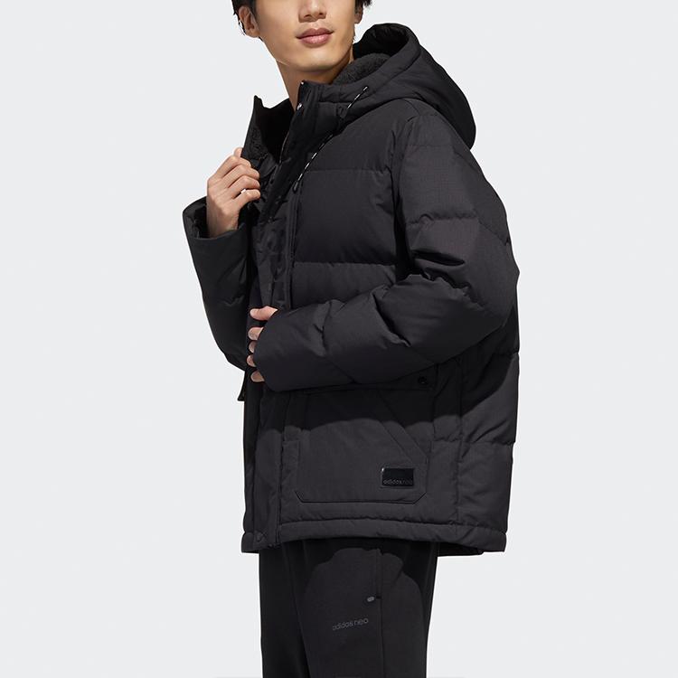 Adidas Neo M Hp Пуховик Спортивная зимняя мужская верхняя одежда с капюшоном Черный GJ8968