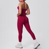 Бесшовный комплект из двух предметов для йоги и фитнеса с halter-топом для женщин