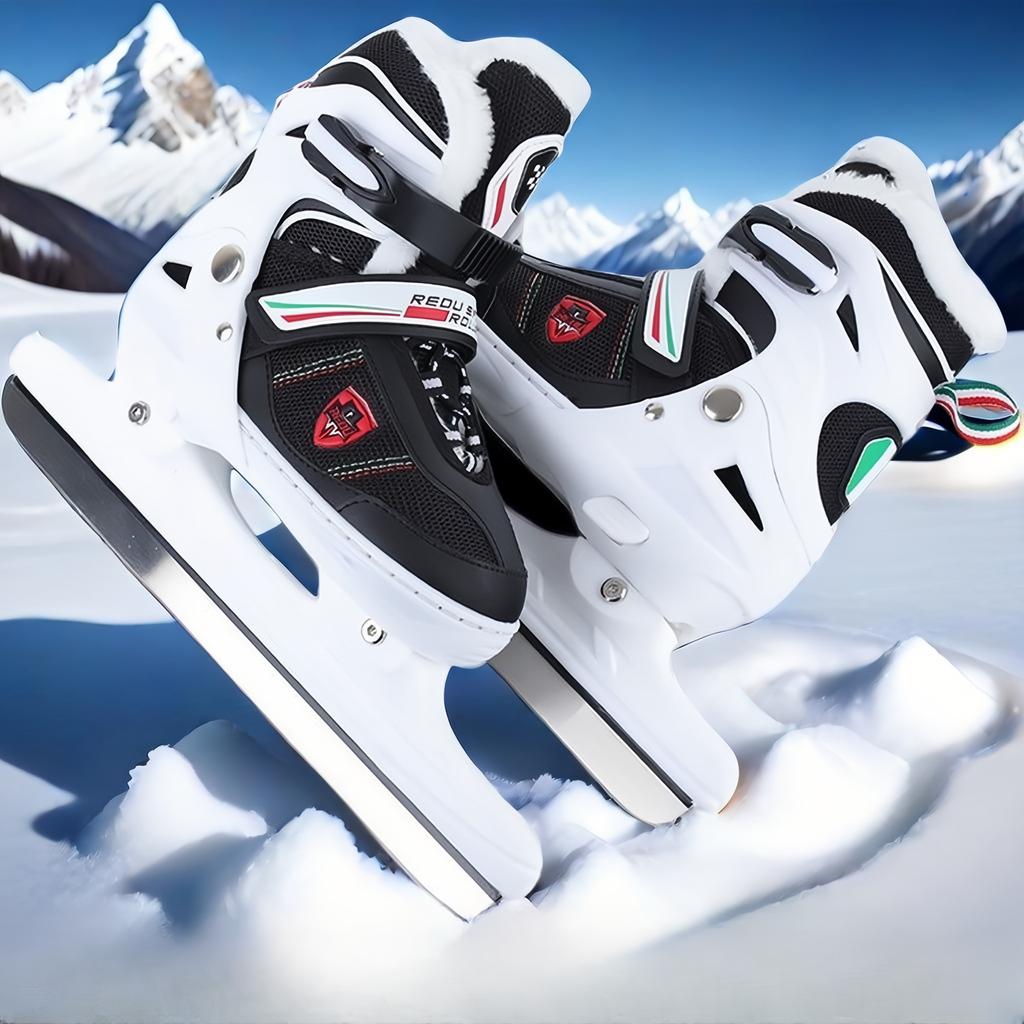 Зимние коньки студенческие бархатные конькобежные туфли