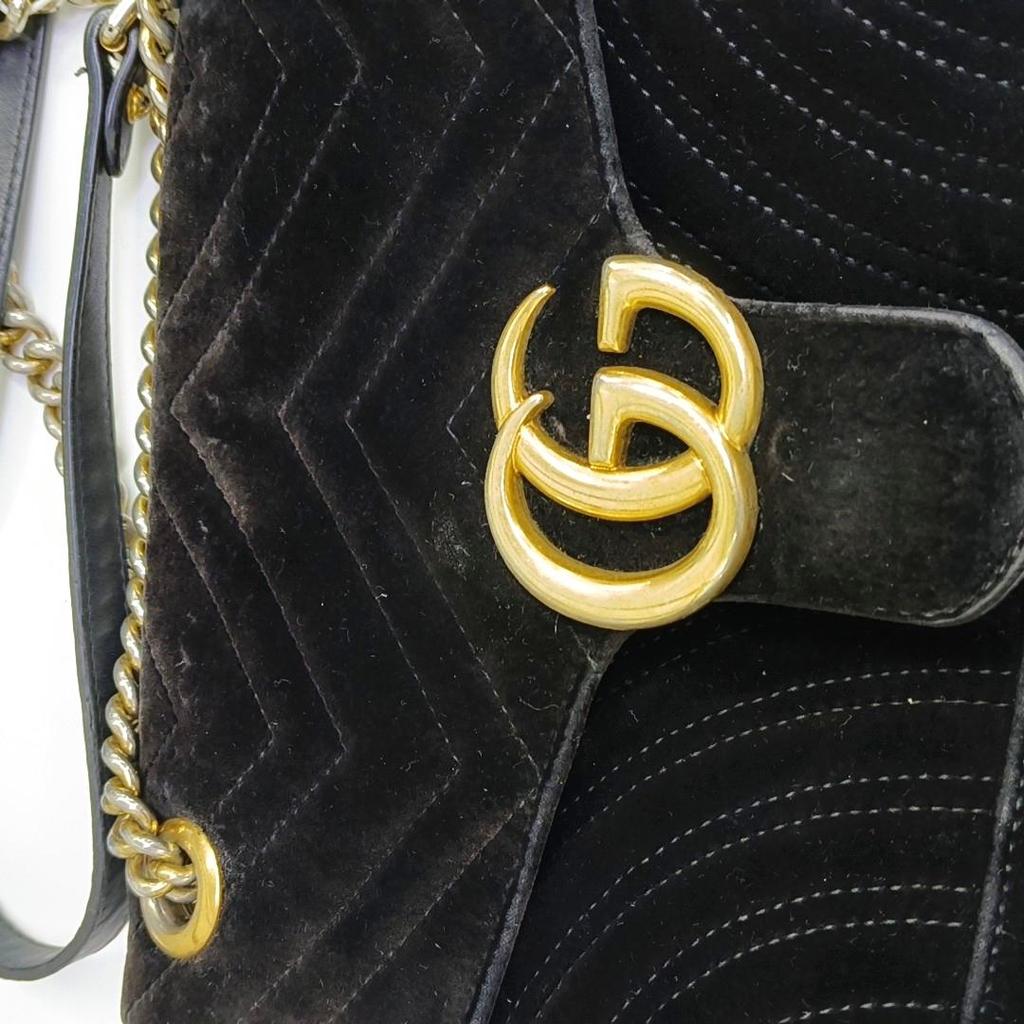 [Pre-Owned] Marmont Logo Quilted Suede Chain Bag - Good #WXJPY8