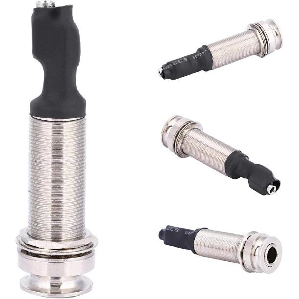 Lazmin112 1/4" (6.35mm) Output 2.5mm Input Endpin Jack, Piezo Pickup Jack Built-in Rod Piezo Pickup for Acoustic Guitar