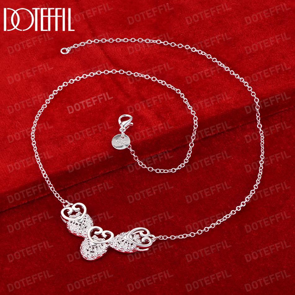 Ожерелье с тремя кулонами из стерлингового серебра 925 пробы, модные свадебные украшения