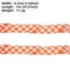 Элегантная клетчатая полиэстеровая лента шириной 6,5 см в красном, белом и оранжевом цвете для Рождества