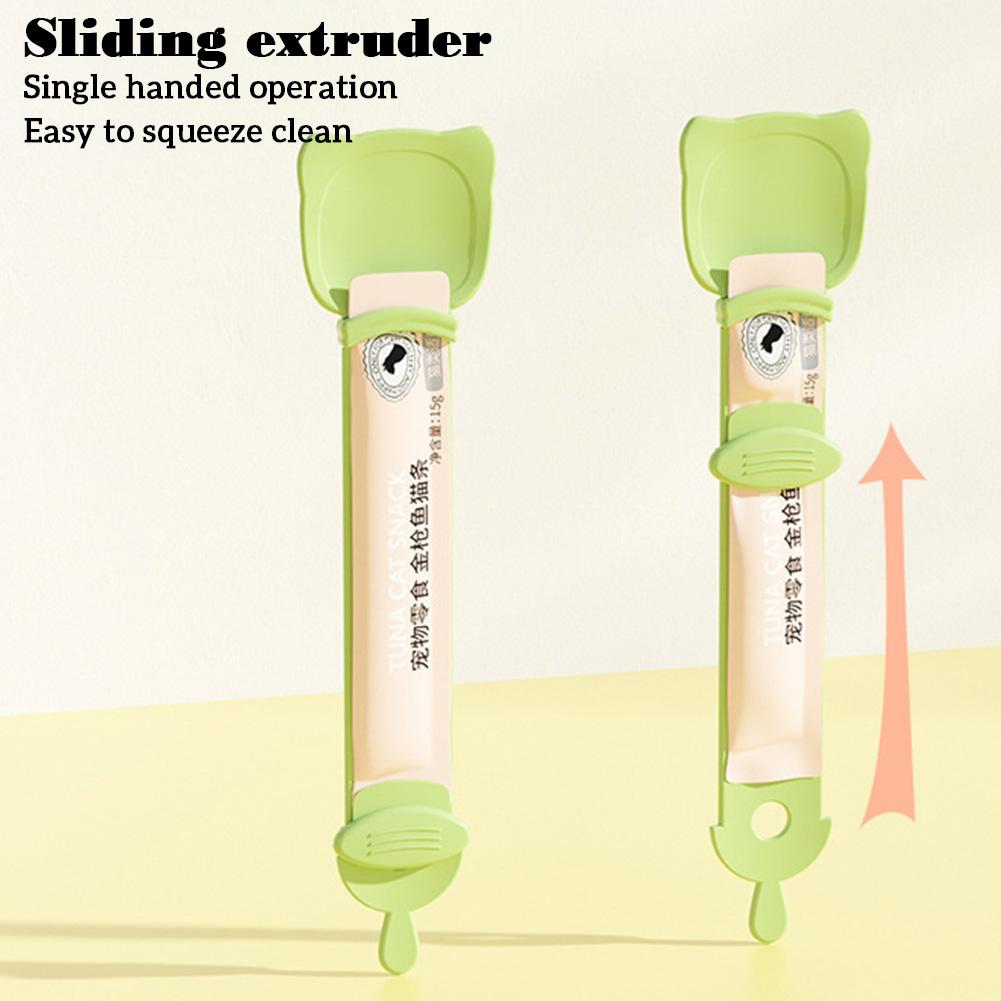 Cat Food Strip Squeezer Spoon Long Handle Cat Strip Feeder Meat Mud Cat Stripe Squeezer For Pet Cat's Food Supplies