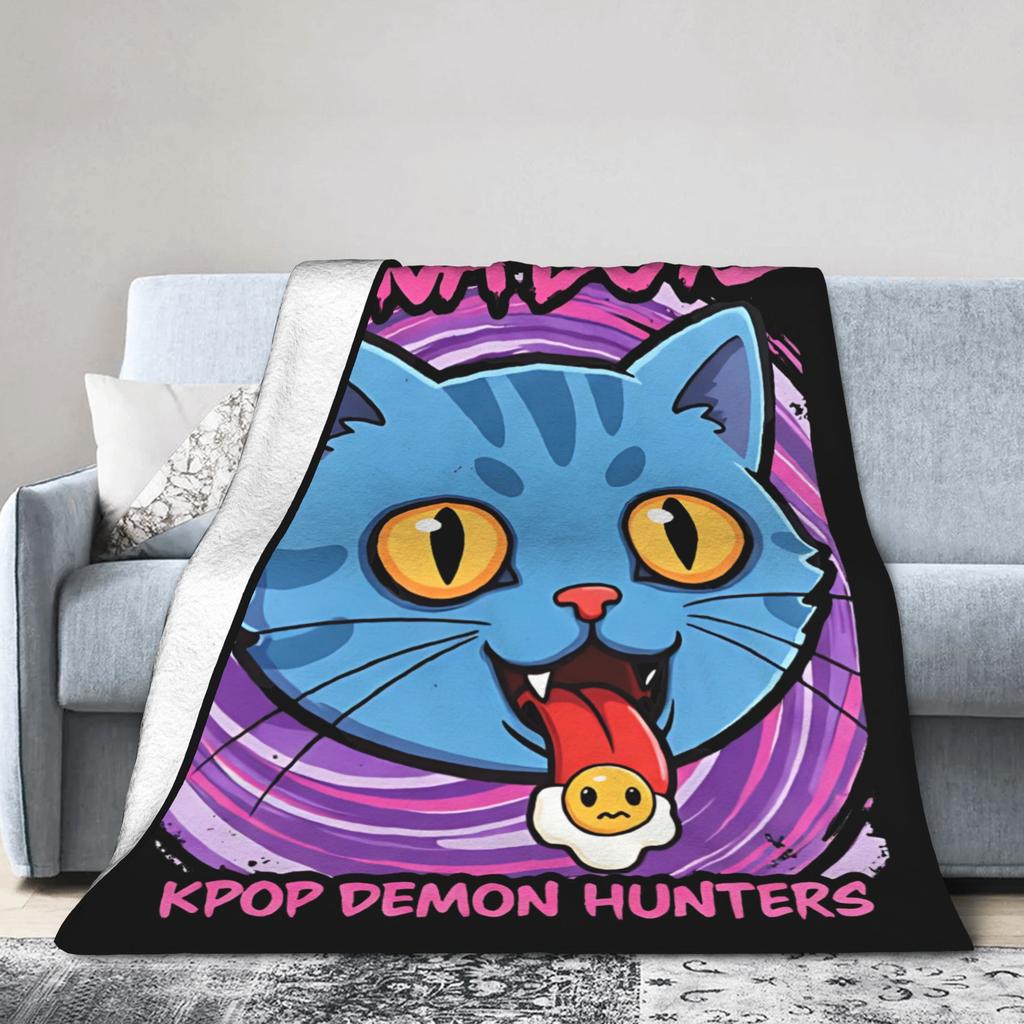 Huntrix Blanket Cover Coral Fleece Plush Kpop Demon Hunters Lightweight Throw Blankets for Home Couch Bedspread