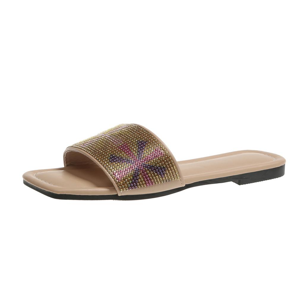 Тапочки женские летние туфли для женщин на плоской подошве дизайнерские тапочки шикарные шлепанцы женские уличные пляжные туфли женские Zapatillas De Mujer