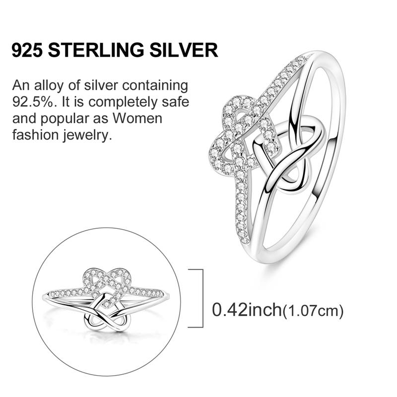 Original Rings 925 Silver Simple Sparkling Heart Bow Dragon Firefly Star Moon Ring for Women Girls Wedding Jewelry Gift