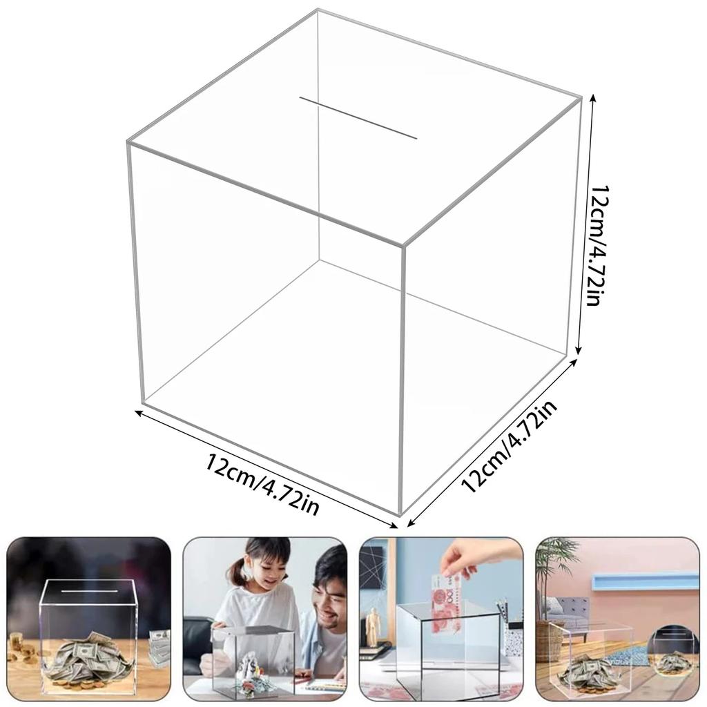 Копилка прочная акриловая копилка прозрачная копилка куб копилка коробка для хранения монет коробка для монет банкнот tirelire