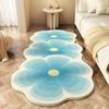 Flower Cycle Bedside Plush Floor Mat Fluffy Soft Carpets for Living Room Modern Nordic Bedroom Decor Carpet Thick Anti-slip Rug