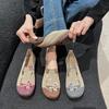 Модная женская одинарная обувь лето новая тканевая обувь в тон повседневный комфорт легкая дышащая мягкая подошва туфли мюли