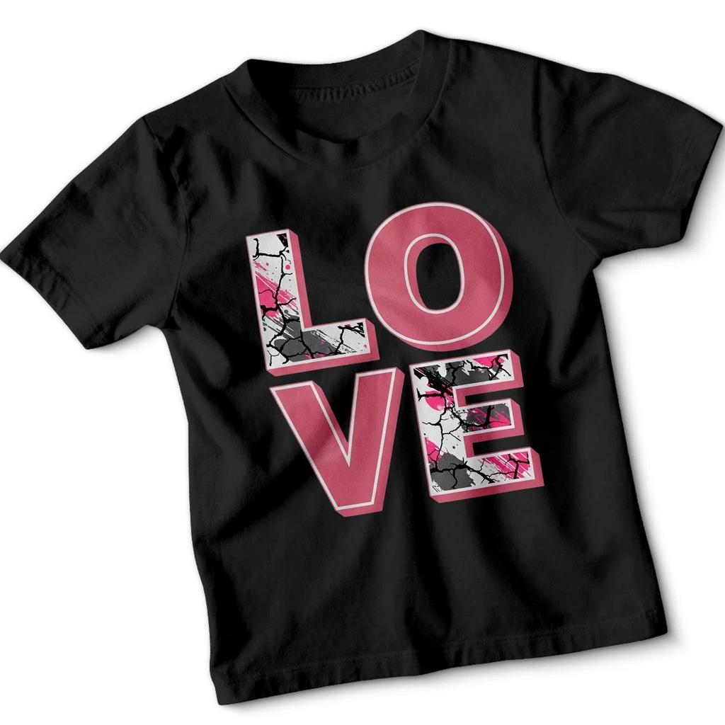 Kids Girls Love Print Splash Print Tshirt Fashion Soft Comfortable