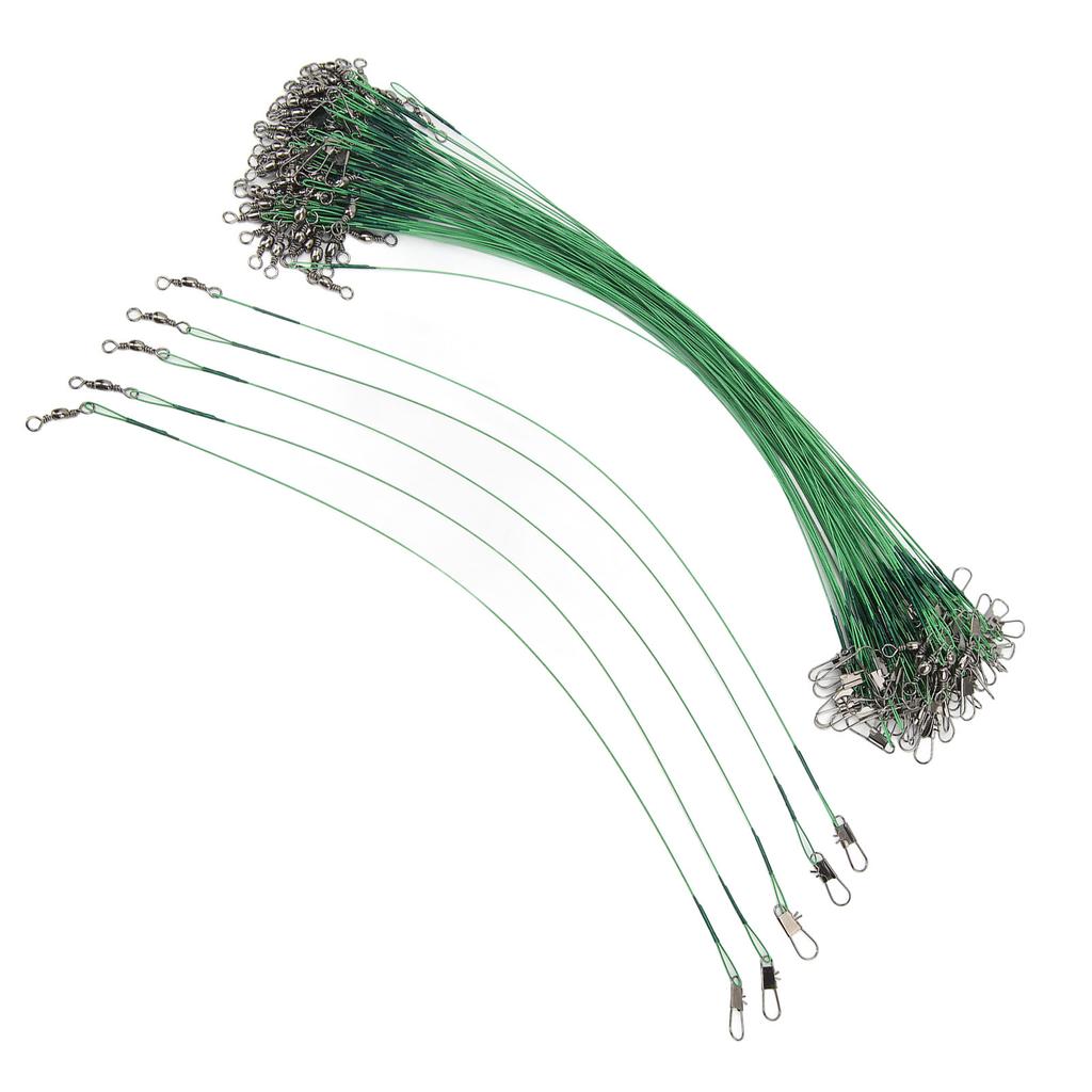 100 шт рыболовных поводков с поворотными защелками, антикоррозийный, из твердой стальной проволоки, для соленой воды 25 см 9,8 дюйма