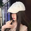 Suede retro duck tongue forward hat autumn and winter American versatile duck tongue beret shows a small face and wears a painter hat