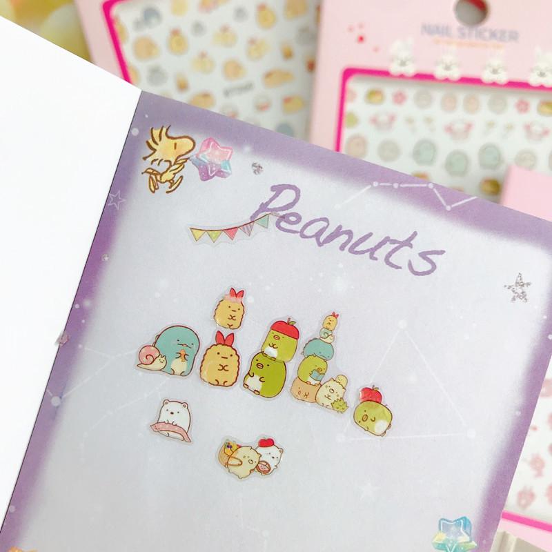 Милые наклейки для дизайна ногтей в японском и корейском стиле для девочек: Самоклеящиеся наклейки для татуировок своими руками