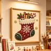 Christmas Pearl Painting DIY Kit Santa Claus With Printed Border Handmade Diamond Painting Decorative  Wall Hanging Decoration