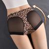Женские кружевные трусики с леопардовым принтом средней высоты, женские трусы больших размеров, утягивающее нижнее белье L-3XL