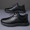 Trend Genuine Leather Men's Sneakers Designer Cowhide Breathable Soft-soled Board Shoes for Men Black Sport Casual Shoes