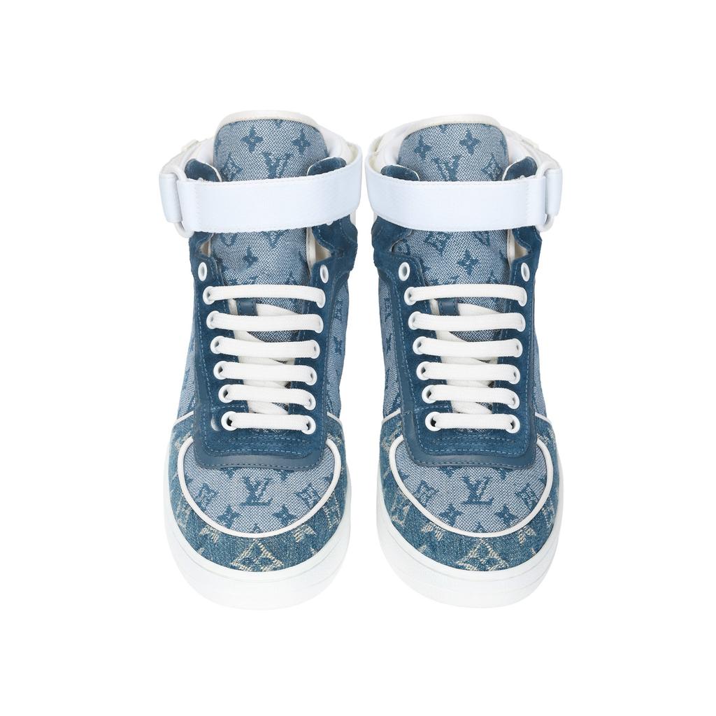 Louis Vuitton Кроссовки Lv Boombox Monogram High Top Джинсово-синие Женские 1A8E3C
