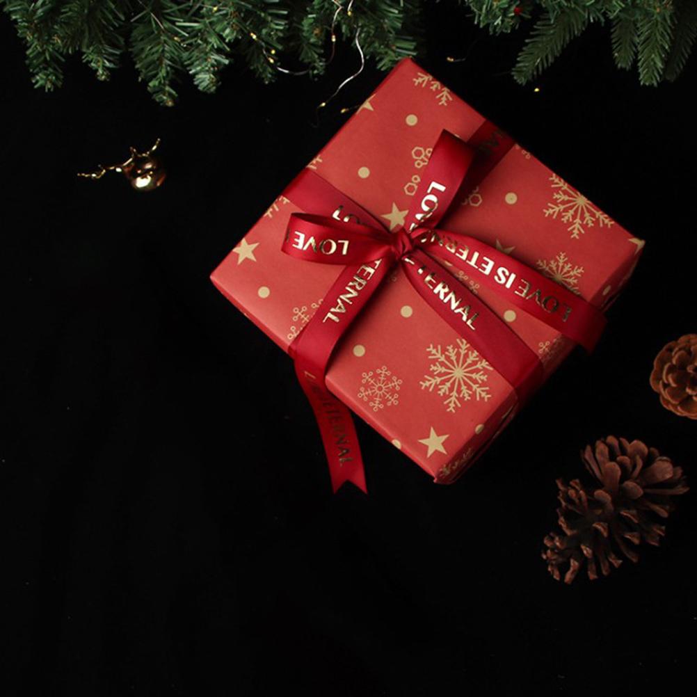 Christmas Kraft Wrapping Paper Christmas Elements Collection Double Sided Wrapping Paper Christmas Gift Box Decoration