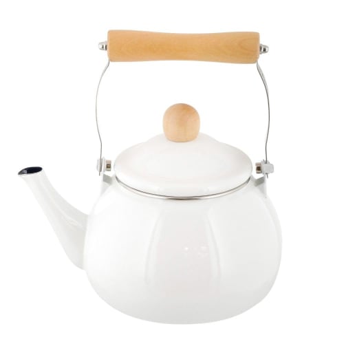 Bestco Kettle, Enamel, 1.8L, Induction and Gas Compatible, White, NQ-0255, Bran