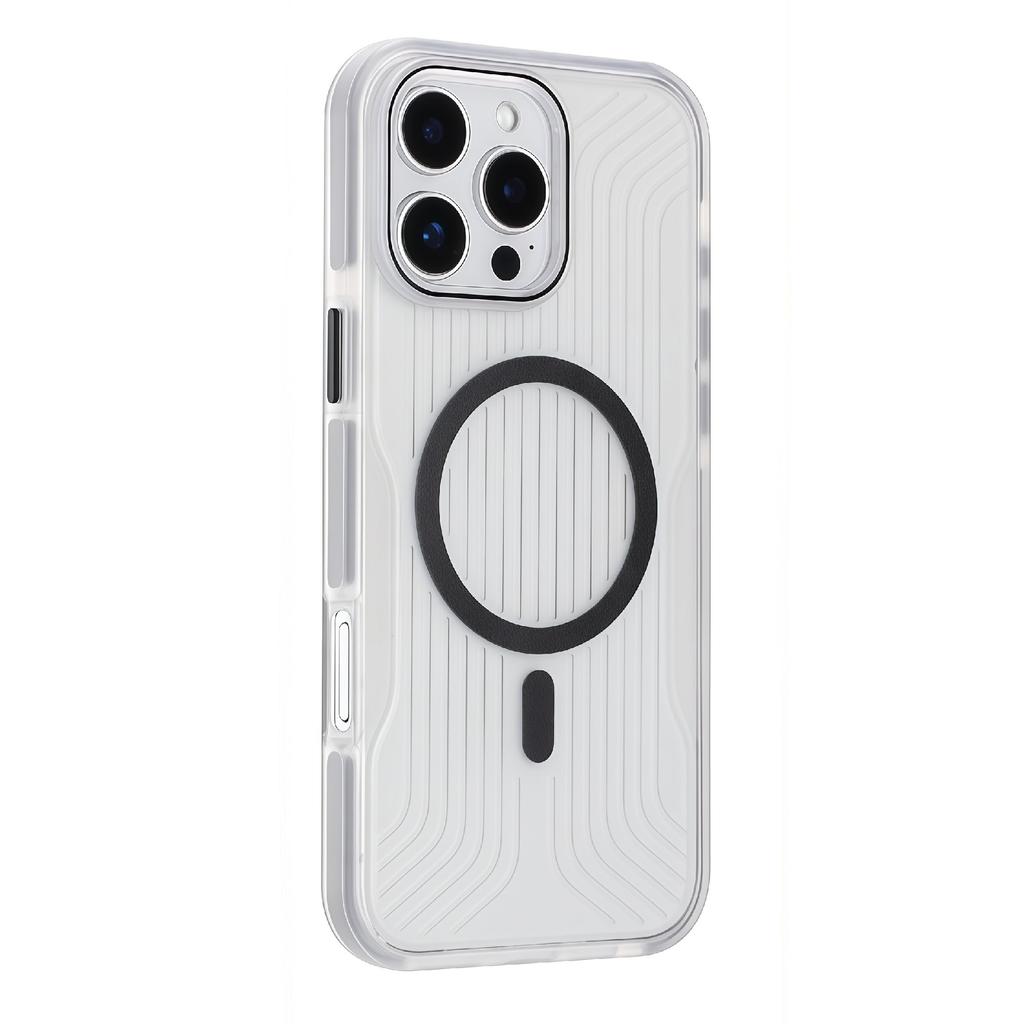 For iPhone 16 Pro Max Magnetic Case TPU PC TPE Shockproof Phone Back Cover