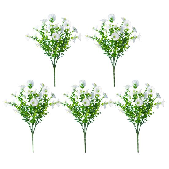 Букет искусственных цветов петунии, искусственные цветы для улицы, реалистичные, устойчивые к ультрафиолетовому излучению, искусственные цветы для крыльца, патио, подвесной корзины