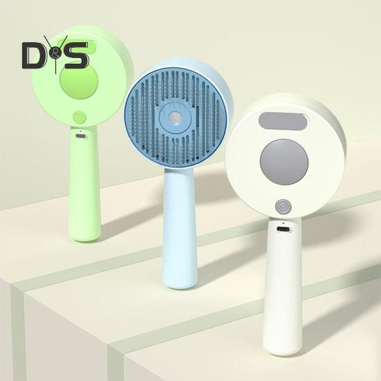 Паровая щетка для домашних животных 4-в-1, расческа для удаления шерсти с кнопкой пуска и резервуаром, аккумуляторный инструмент для ухода за кошками и собаками