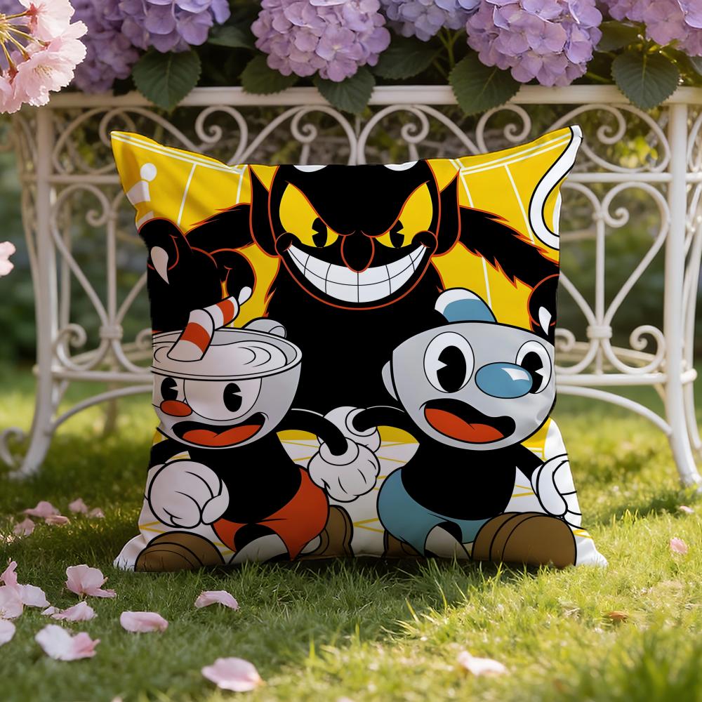 Мультяшная Наволочка C-Cuphead для Дома и Автомобиля, Двусторонняя Наволочка: Двусторонняя конструкция для максимального комфорта