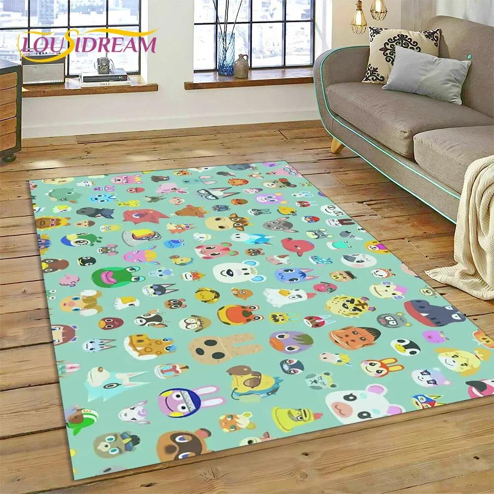 Cute Animal Crossing New Horizons Cartoon Carpet Rug for Bedroom Living Room Home Sofa Decoration,Kid Game Large Decor Floor Mat