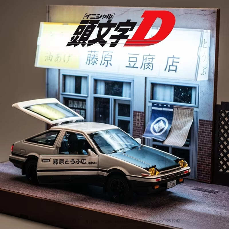 Новая модель автомобиля из сплава AE86 в масштабе 1/32, литая игрушечная машинка с 4 открывающимися дверями, модель автомобиля со светом, инерционный механизм, подарок для мальчика, детская коллекция игрушек, украшения