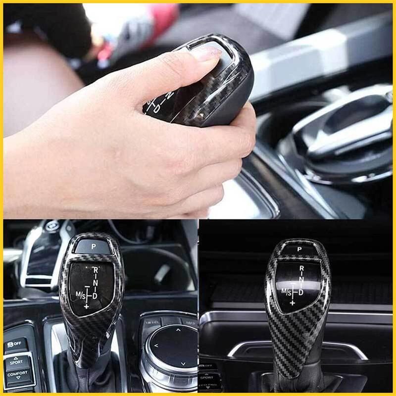 Автомобильная накладка на ручку переключения передач из углеродного волокна для BMW 1 2 3 5 серии X3 X4 X5 X6 F30 F32 F25 F26 F15 F16 F07 F01 Аксессуары