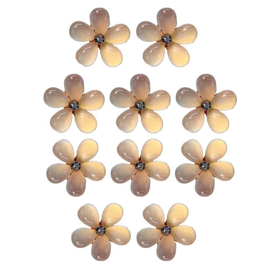 10pcs Sweet Pearls Flower Hairpin Resin Women Side Clip Headdress Mini Hair Claw Daily