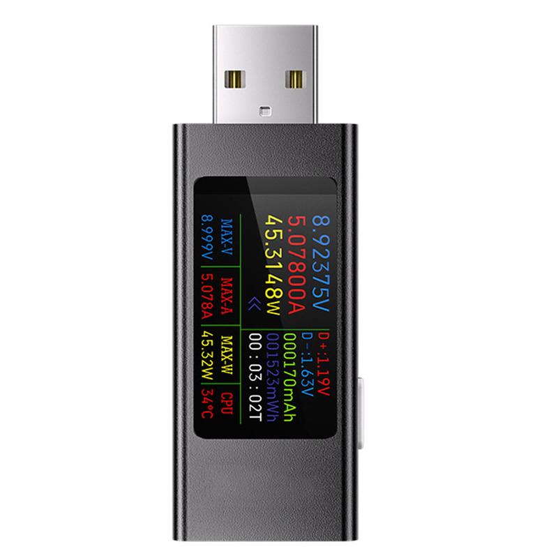 1pc KWS-MX23 USB Ammeter Tester 1.06" IPS Display 4-30V/0-12A Mobile Phone Charging Monitor Voltage Current Detection