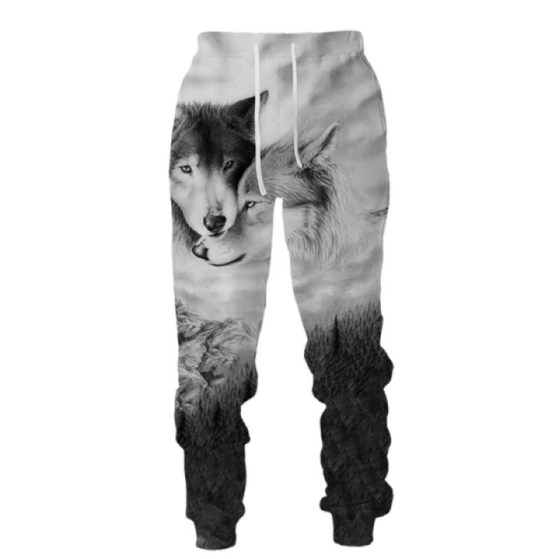 Повседневные брюки с 3D принтом волка, мужская спортивная одежда, длинные брюки, мужские уличные спортивные штаны, мужские брюки в стиле хип-хоп