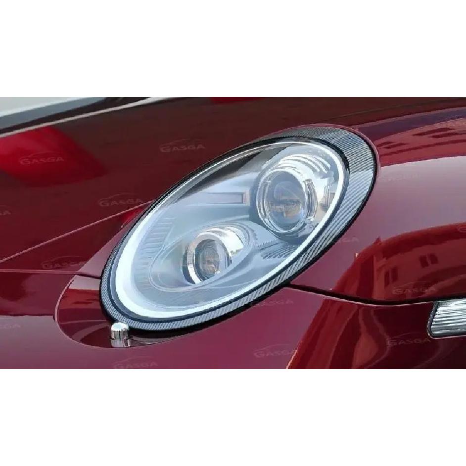 For Porsche 997 911 Carrera 2006-2012 Car Headlight Lens Replacement Cover Lampshade Headlight Covers Grey Edge Headlight Glass