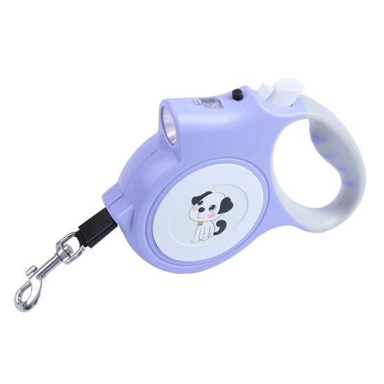 5m Retractable Pet Leash with LED Flashlight Ergonomic Handle Adjustable Long Walking Dog Leash for Small Medium Dogs