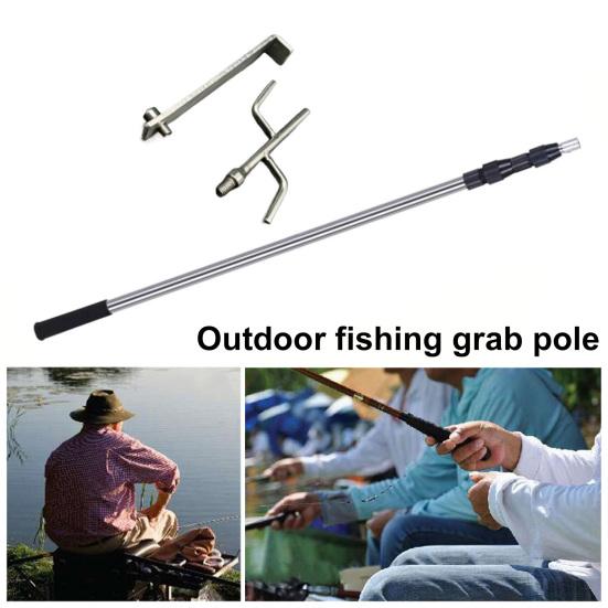 Телескопический захват для грузового автомобиля с 2 крюками, инструмент для извлечения кузова пикапа из нержавеющей стали, прочный телескопический тяговый стержень