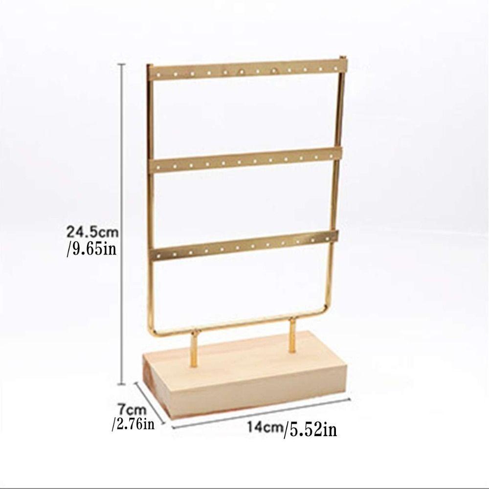 Подставка для ювелирных изделий из металла и дерева, держатель для ожерелий, стойка для хранения сережек, подставка для демонстрации сережек