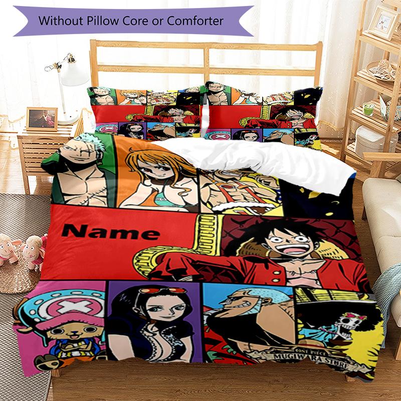 3pcs Custom Name One Piece Bedding Set Duvet Cover Closure Includes 1 Duvet Cover & 2 Pillowcases, Soft and Comfortable for All Seasons.