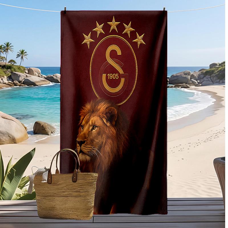 Galatasaray Printed Beach Towel Quick Dry Soft TowelPortable Large Rectangular Beach Blanket for Travel Swimming Pool