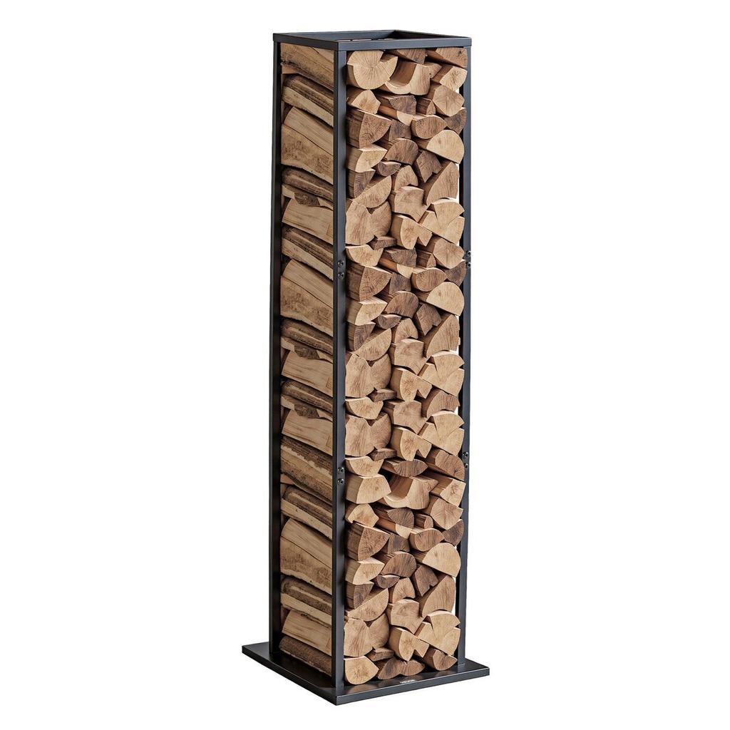 Indoor Firewood Rack, 33 × 32 × 112 cm Log Stacker Holder, Holds up to 45kg, Tall Wood Storage Stand, Powder-Coated Steel Firewood Holder, Heavy Duty