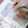 Альбом для хранения листов формата A5/A6: Матовый прозрачный пакет со стикерами и вариантами на 6 отверстий