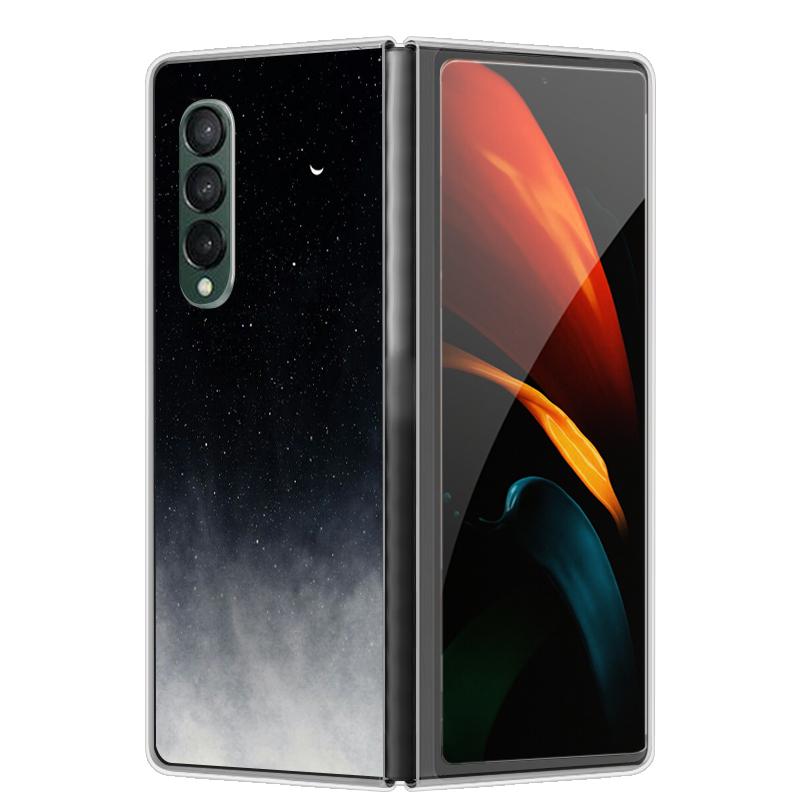 Чехол для Galaxy Z Fold 7 6 5 3 4 2 Прозрачный Жесткий Складной Роскошный Расписной Для Samsung Z Fold 7 Fold Специальный Fold2 Прозрачная Крышка
